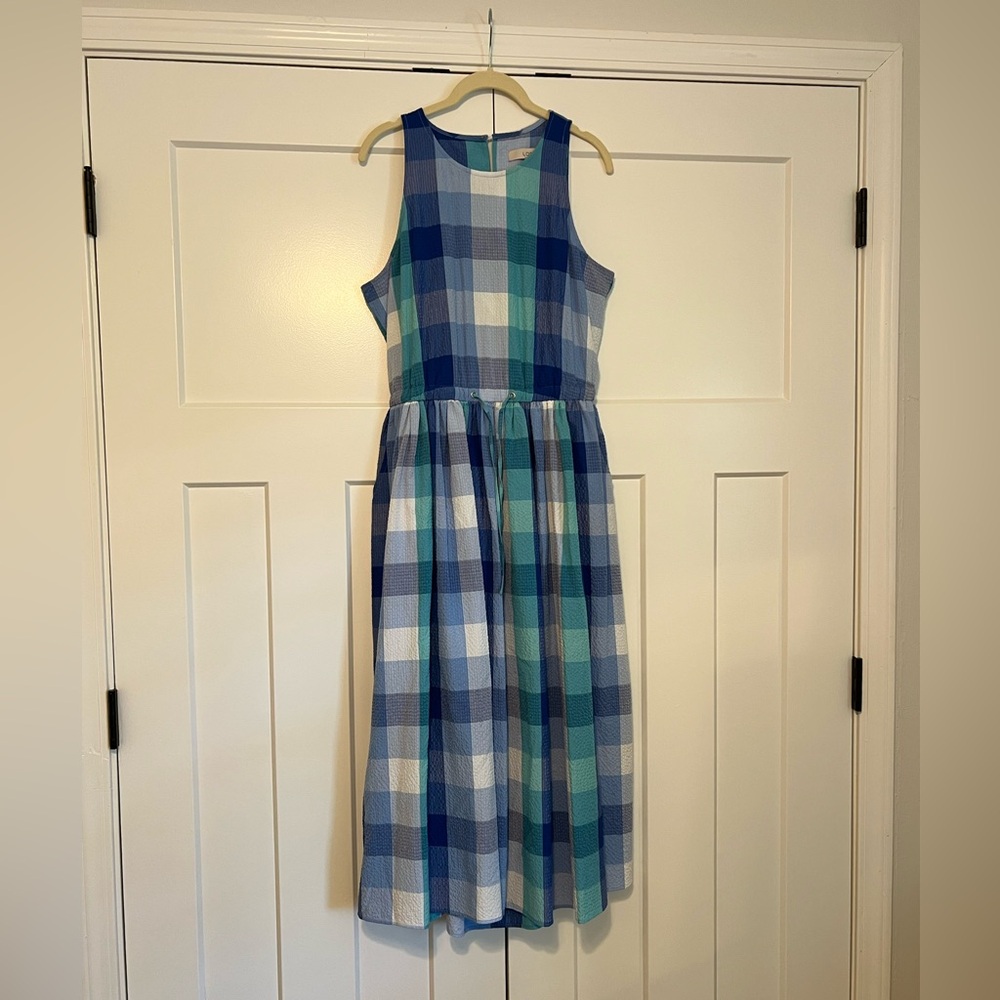Plaid Sleeveless LOFT Dress - Blue and Green
